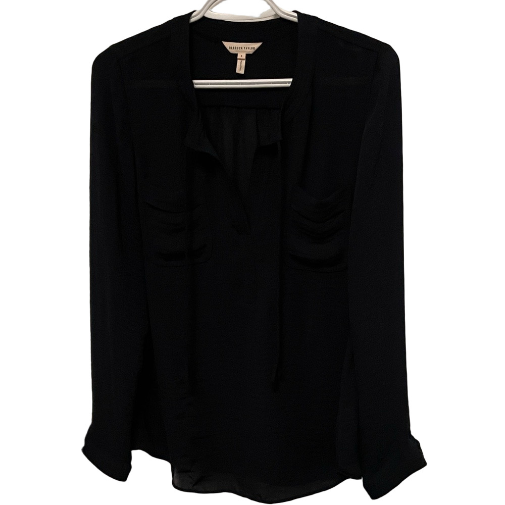 Rebecca Taylor Long Sleeve Navy Blouse Size 4